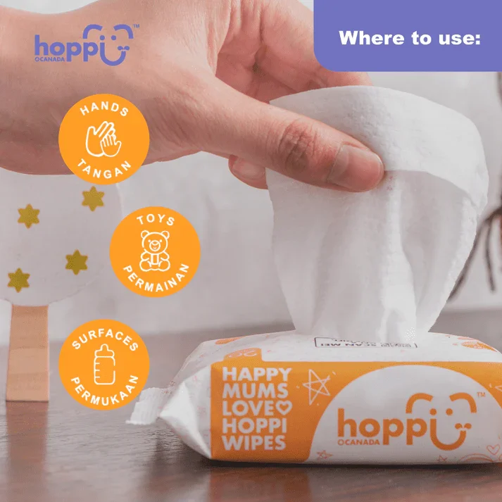 Hoppi 20 Sheets 5-In-1 Bundle Pack Antibacterial Wet Wipes - Image 2