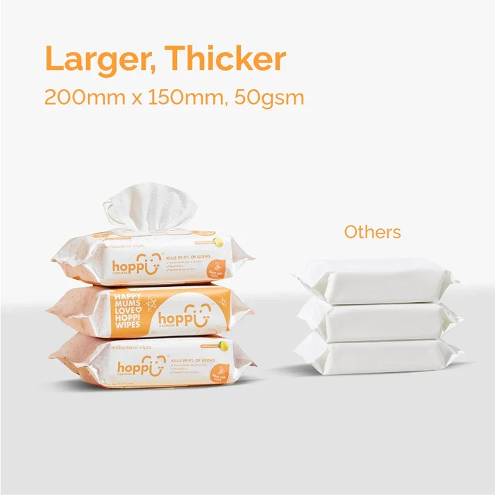 Hoppi 20 Sheets 5-In-1 Bundle Pack Antibacterial Wet Wipes - Image 5